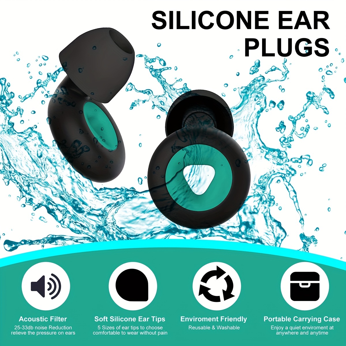 Paquete de silicona Loop Mute Style 5 DB Reducción de ruido para tapones  para los oídos Loop (6 piezas)