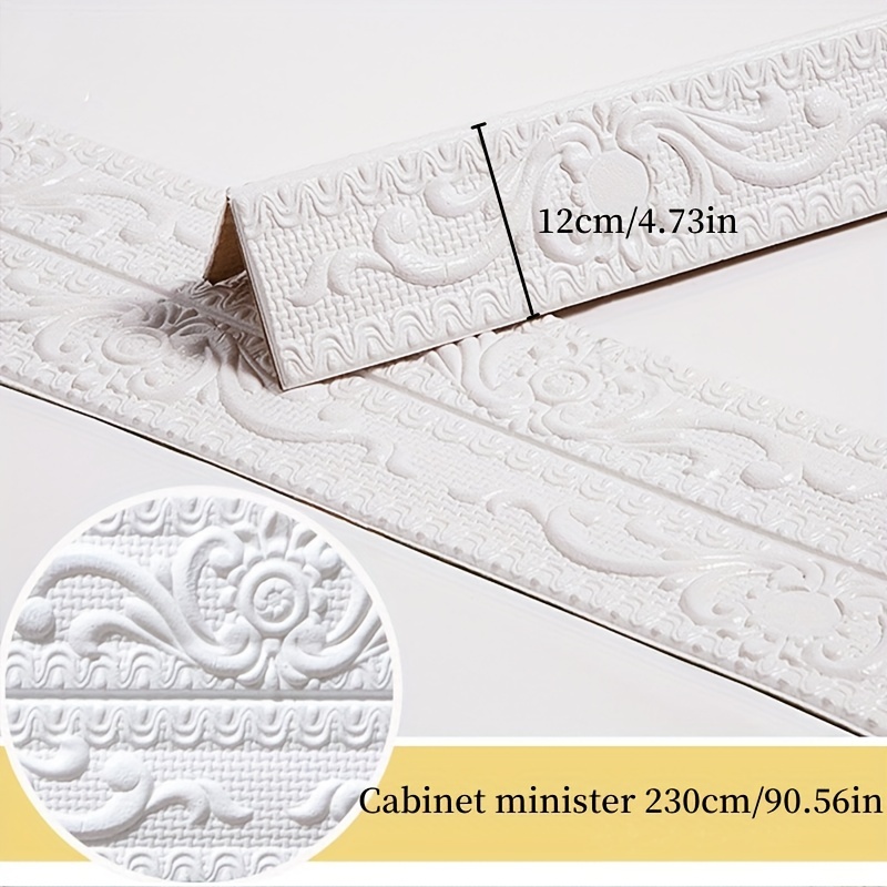Pegatina con patrón 3D de 230cm, embellecedor de pared, decoración de  bordes de rodapiés, autoadhesivo, impermeable