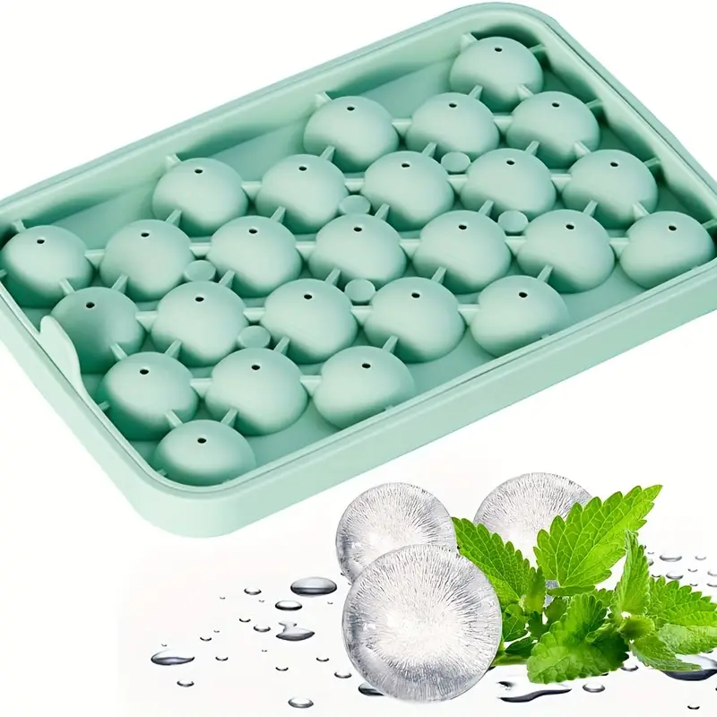Silicone Ice Cube Trays 25-cavity Mini Round Ice Cube Moulds With Lids, Sphere  Ice Cube Molds For Freezer, Ice Ball Maker For Whiskey, Water, Cocktail  Drinks Coffee - Temu