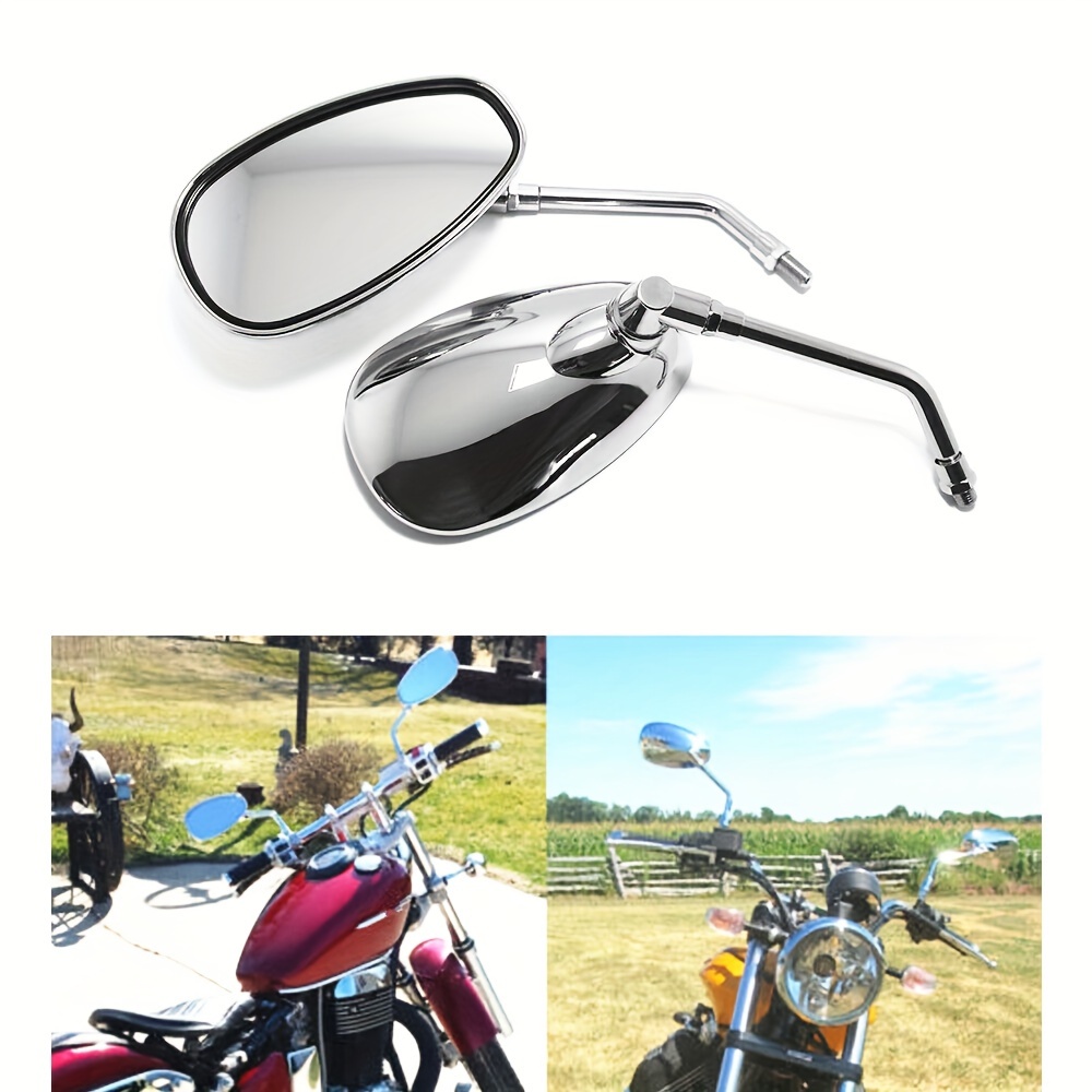 Par 8mm 10mm Espejo Lateral Motocicleta Llama Espejos Retrovisores Para  Kawasaki Cruiser Chopper Cafe Racer - Temu