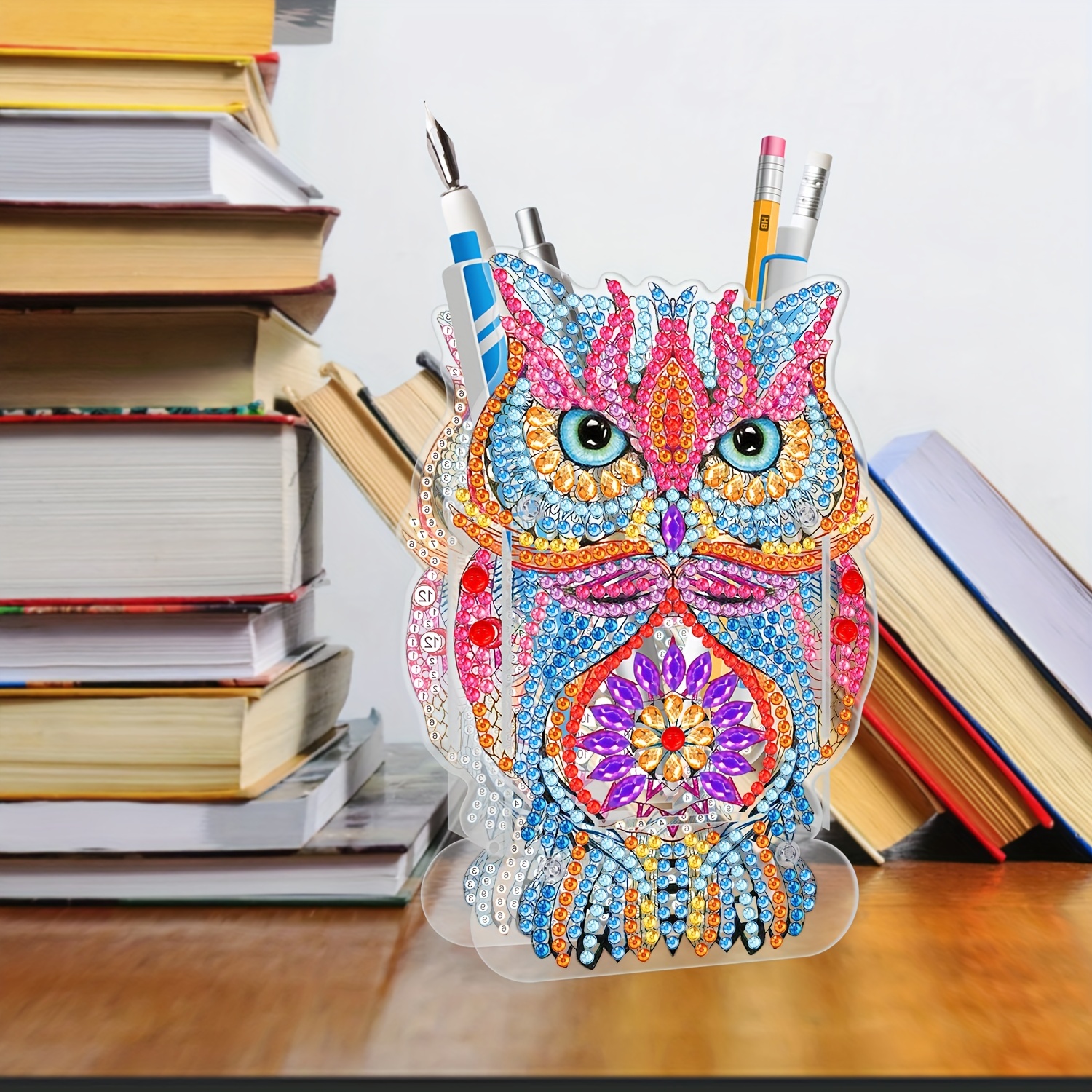 Simple Creative Style Art Double-headed Cute Owl Diamond Painting 3D  Three-dimensional DIY Handmade Desktop Decoration Daily Home Office Desk  Decorati