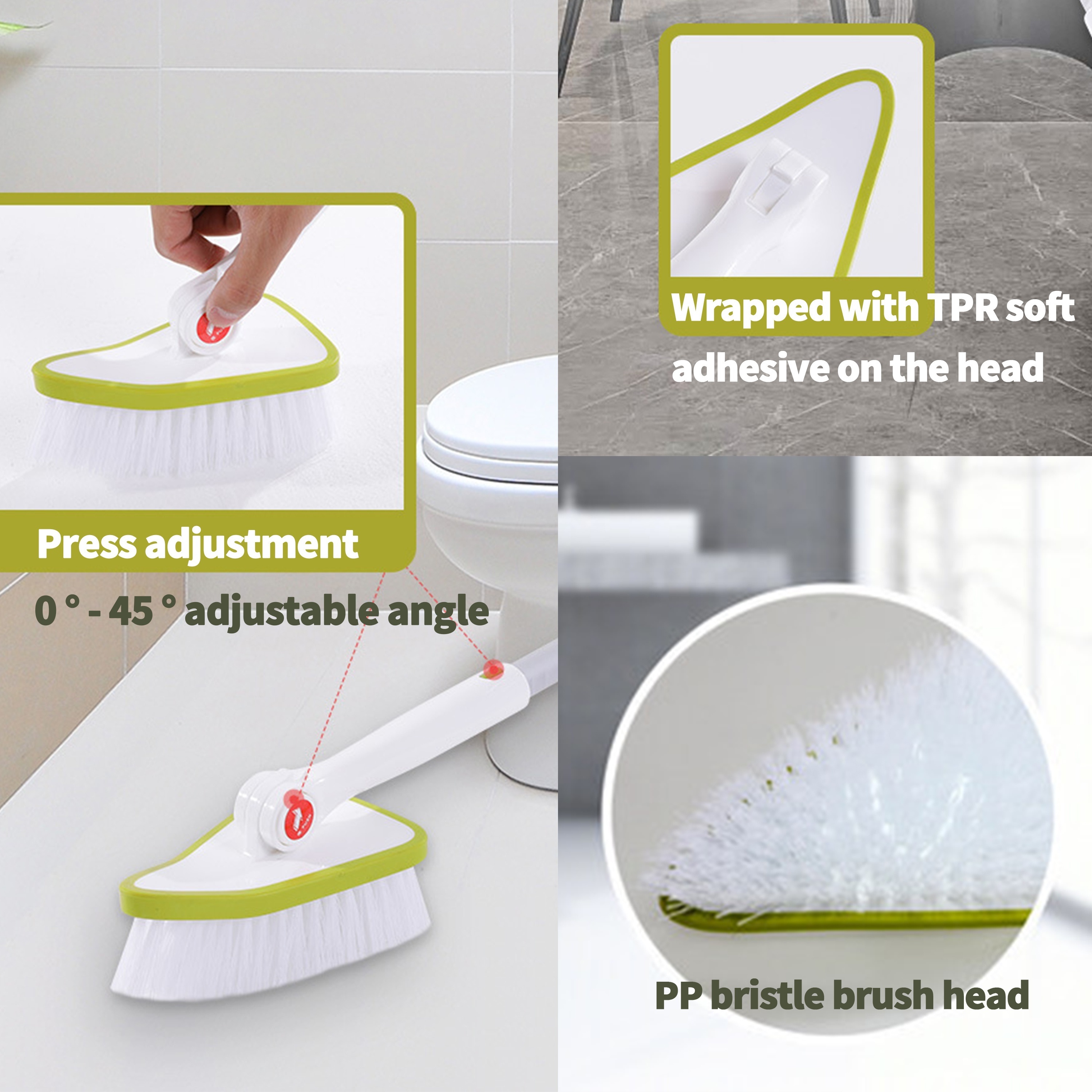 6pcs Detachable Bathtub Brush With Replaceable Cleaning Sponge Head Set