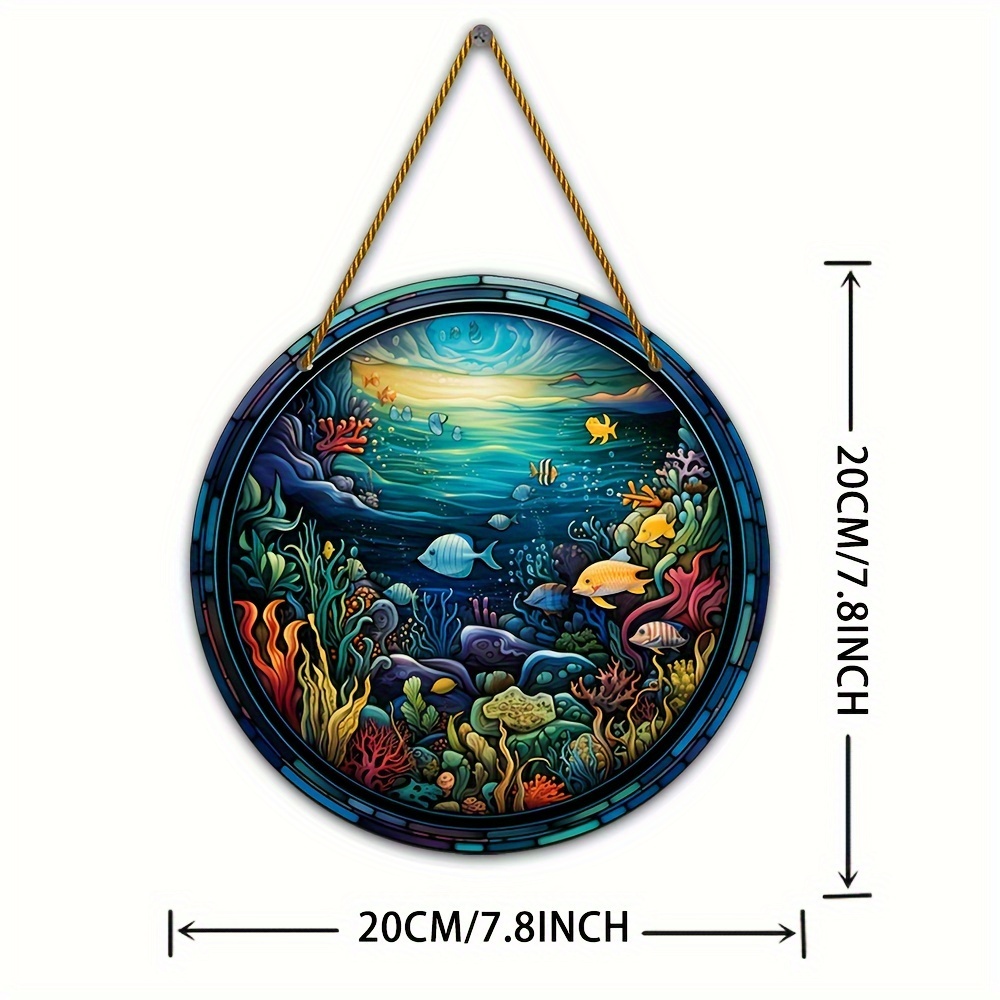 1pc, Underwater World Sun Catcher, Tinted Window Hanging, Colorful Sun  Catcher, Circle Sign, Garland Sign, Wall Decor, Holiday Gift, Sun Shade,  Garlan