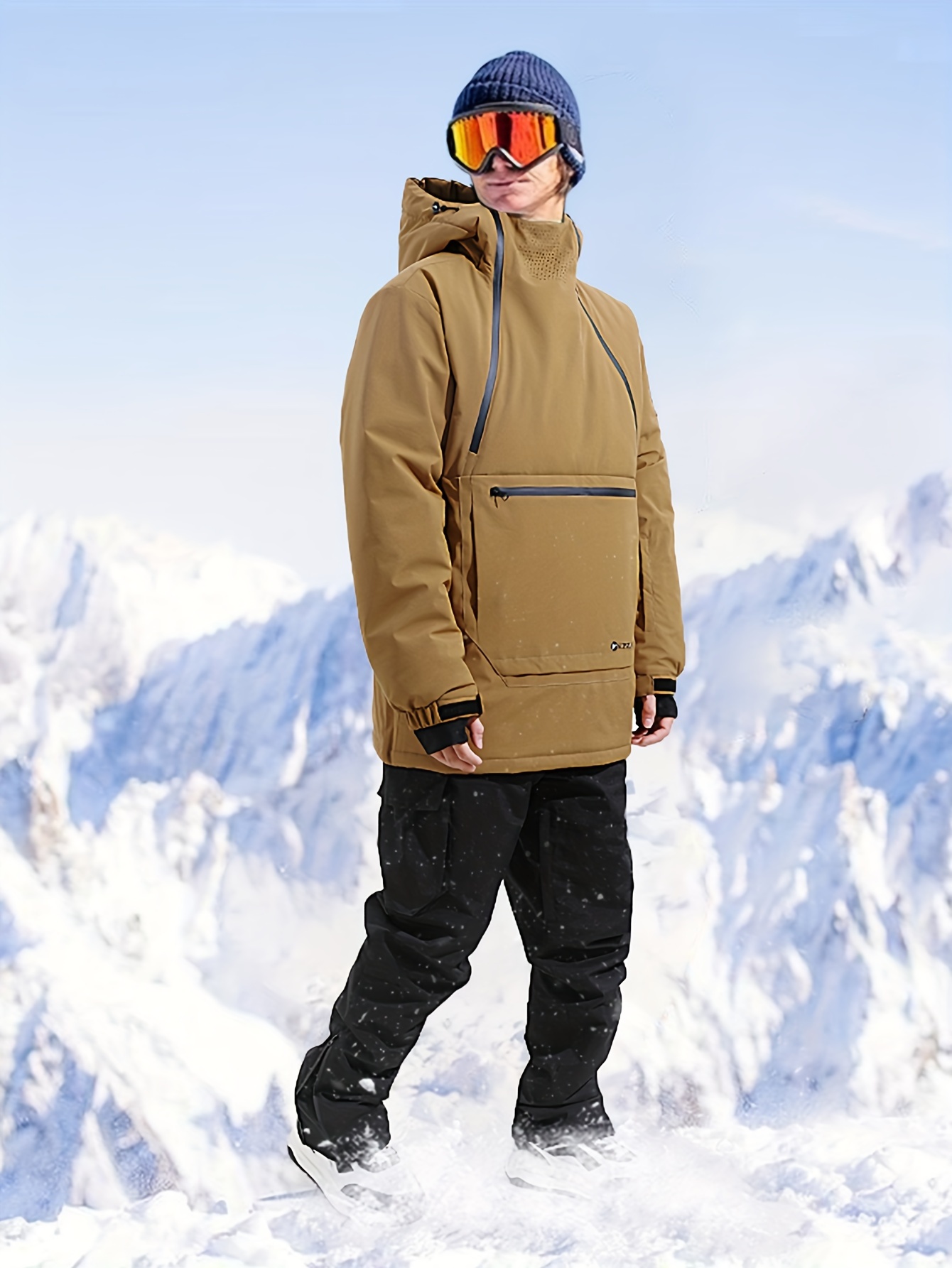 Wantdo - Chaqueta de esquí impermeable con capucha, cálida, resistente al  viento, la lluvia y el invierno, para hombre