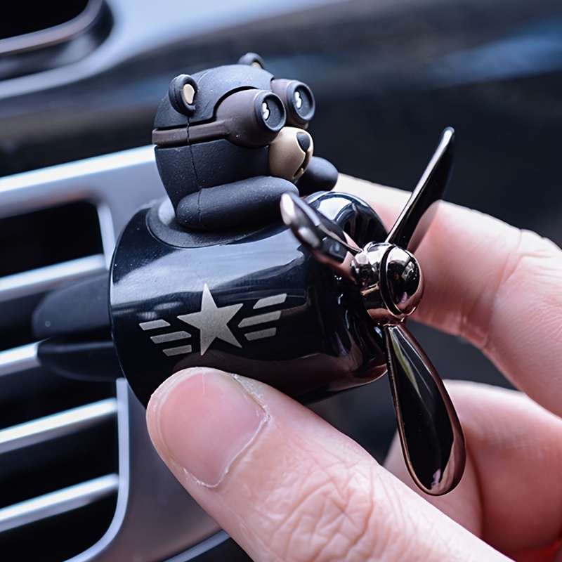 Tallew Bear Pilot Car Air Freshener Cute Car Diffuser Rotating Propeller  Air Outlet Vent Fresheners Aromatherapy