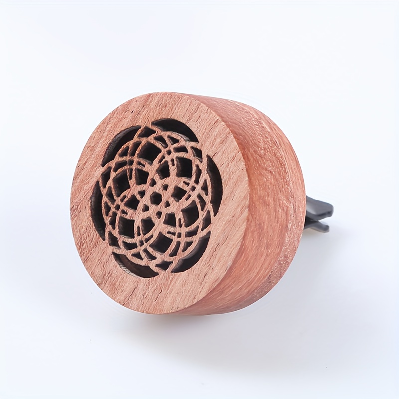 TEMU 1pc Chic Wooden Car Aromatherapy Diffuser Portable Car Air Freshener Vent Clip – Essential Oil & Fragrance-free, Natural Aroma Therapy & Mood Enhancer