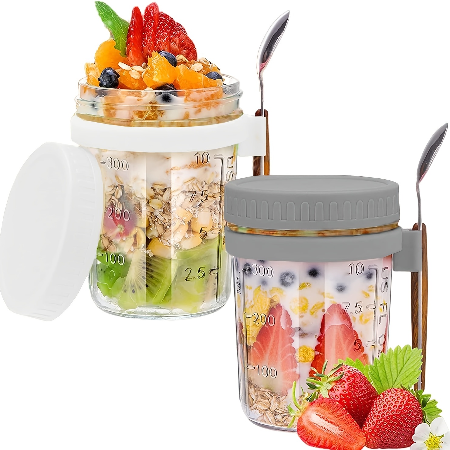 600ML Take and Go Cereal Cup & Spoon Yoghurt Fruit Overnight Oats