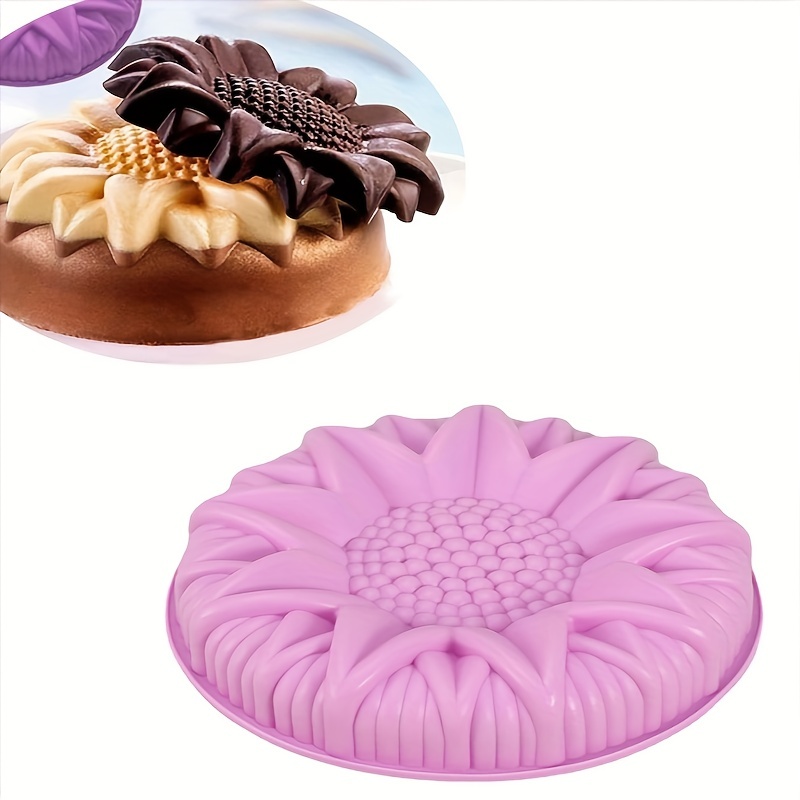Large Cake Mold, Silicone Cake Baking Pan, Sun Flower Birthday Silicone Mold  For Anniversary Cake, Loaf, Muffin, Brownie, Cheesecake, Tart, Pie, Flan,  Bread And More - Temu