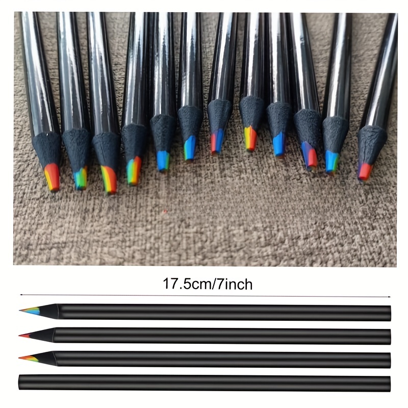 Cute 7 Color Concentric Rainbow Colored Pencils Gradient - Temu