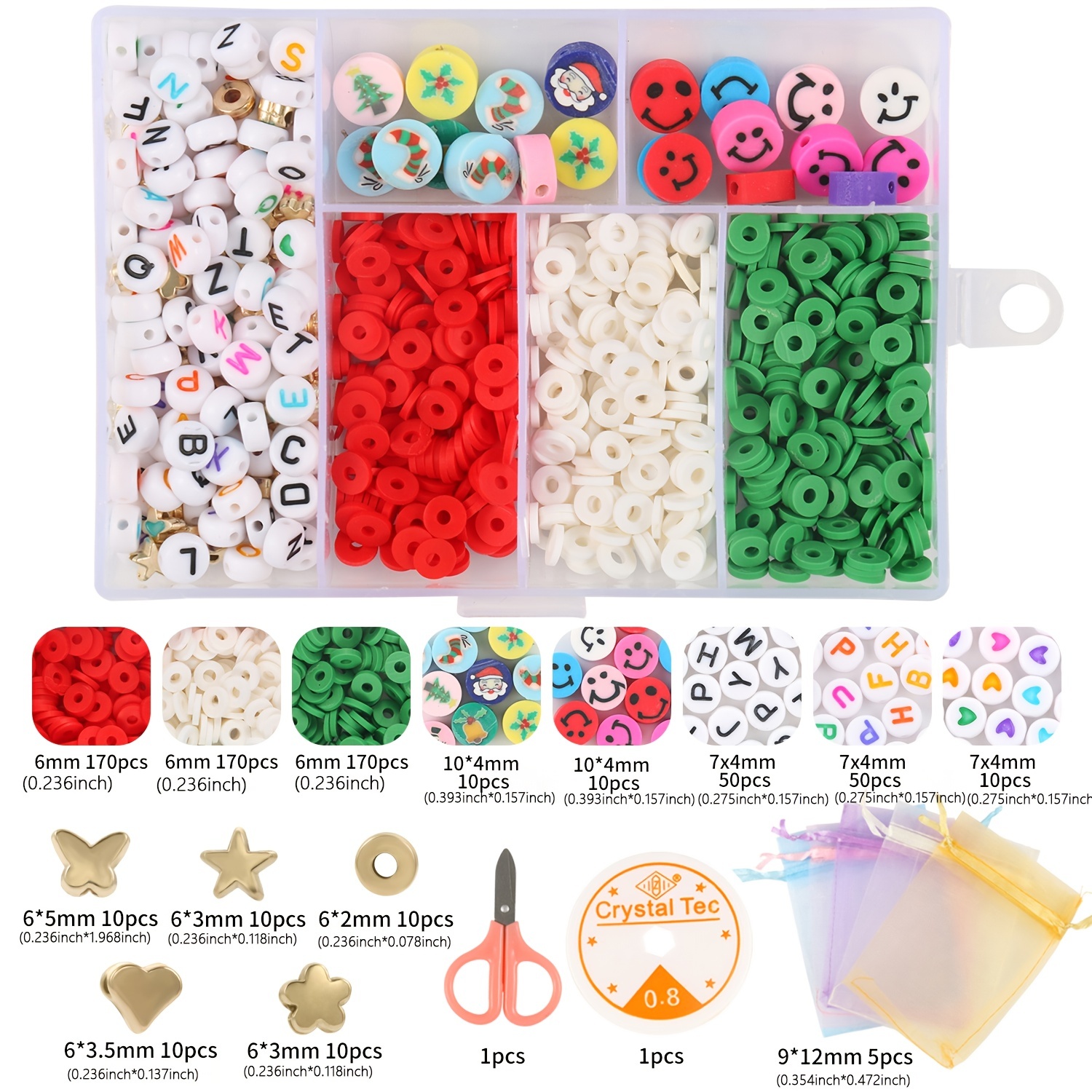 Clay Beads Set Multicolor Flat Round Polymer Clay Beads - Temu
