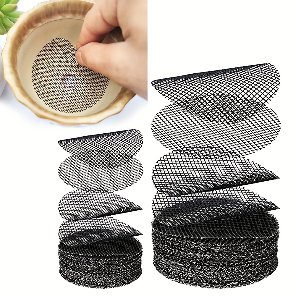  shemist 100PCS Bonsai Pot Bottom Grid Mat Mesh, Plant Drainage  Screens Gasket, Round Drainage Mesh Hole Screens Keep Soil from Flowing  Away, 2 Inch : Patio, Lawn & Garden