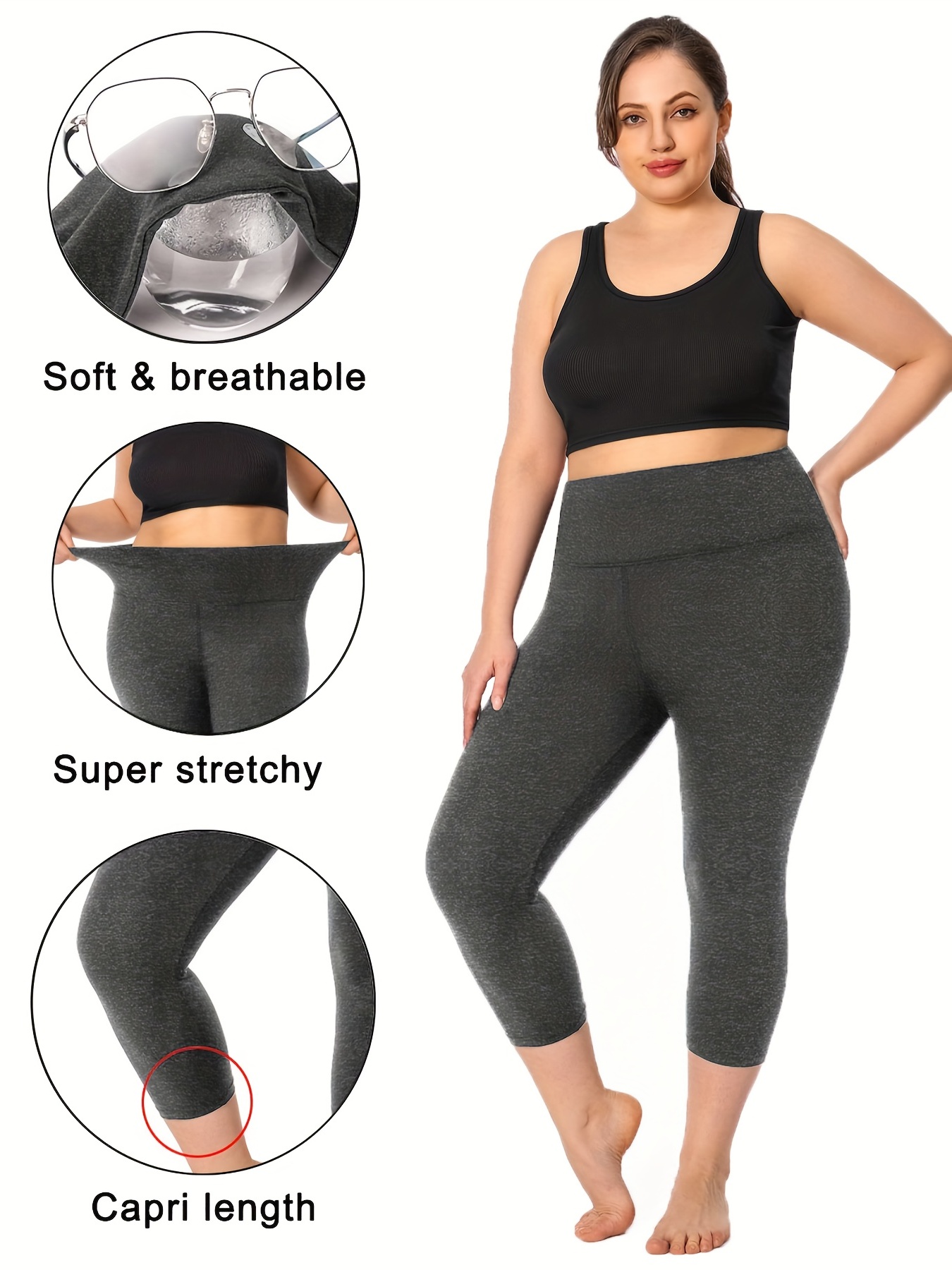 Buy Women's Plus Size Solid Full Length Skinny Fit Leggings with