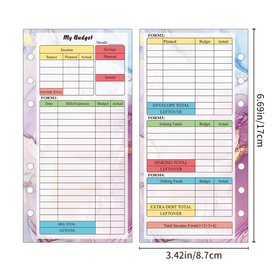 A6 Week Planner Budget Sheets Loose leaf Cash Planner Sheets Temu