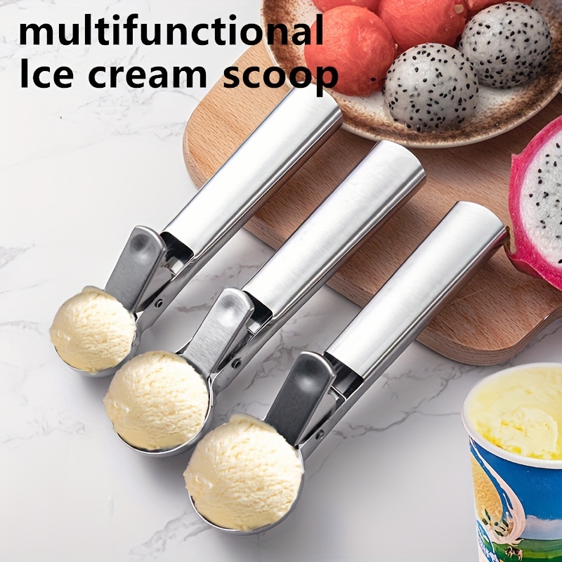 1PCS 7.5inch Ice Cream Scoop, Premium Stainless Steel Ice Cream Scooper, Heavy  Duty Metal Icecream Scoops Spoon, Perfect for Frozen Yogurt Gelatos Sundaes  Fruit Cookie Dough, Sorbet
