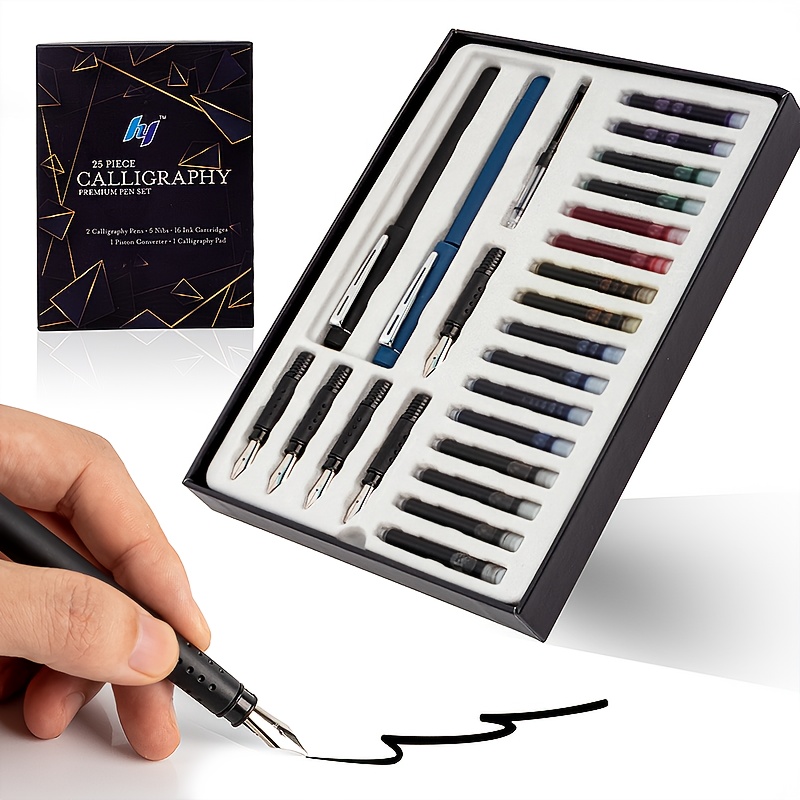 Calligraphy Pen Set, Wooden pen and Glass pen with 5 extra nibs and in –  hhhouu