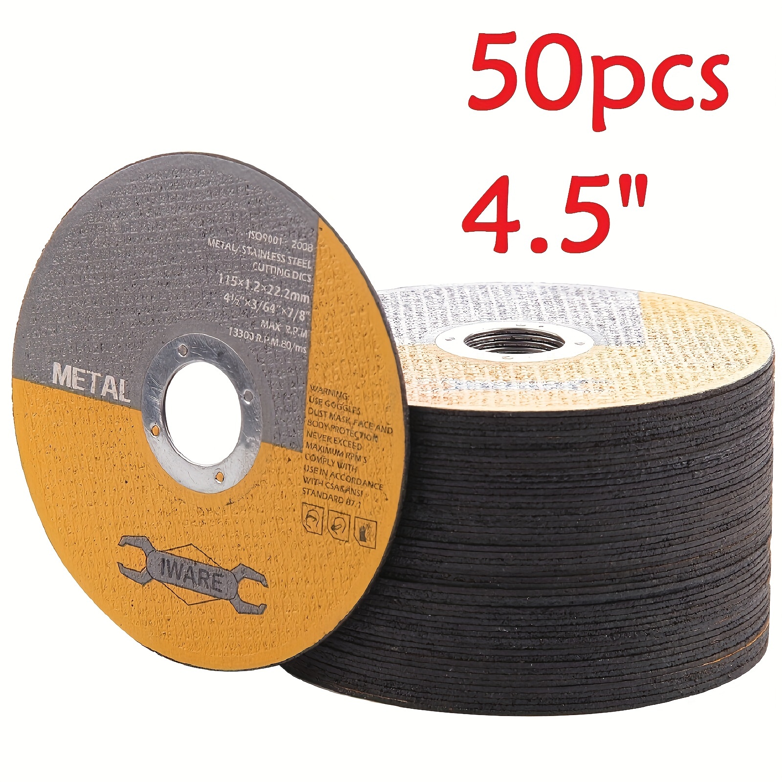 

50pcs 115mm 4.5" Thin Metal Cutting Blade Disc, Stainless Steel Cutting Wheel Blade