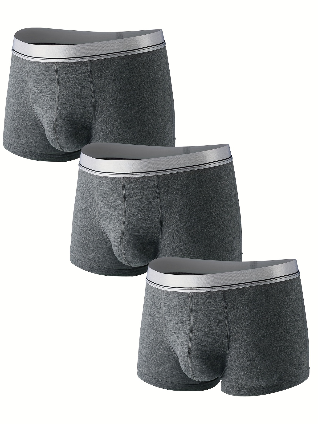 Men's Modal Plain Color Open Top Long Leg Boxer Briefs - Temu Canada