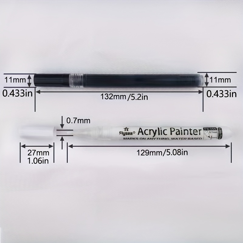 Acrylic White Paint Pen Fine Tip 8 Pack 0.7mm Black White Paint Marker Pens  f