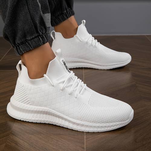 mens fly woven casual sneakers for sports outdoor and vacation