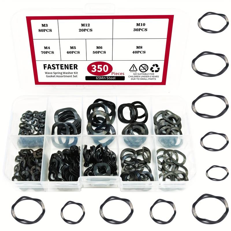350-Piece Spring Wave Washer Gasket Assortment Kit, Australia