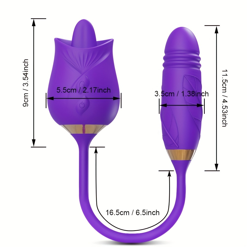 Rose Toy for Woman,Sexual Pleasure Tools for Women with 10 Modes Licking  Vibrator Rose Sex Toys for Women (Purple)