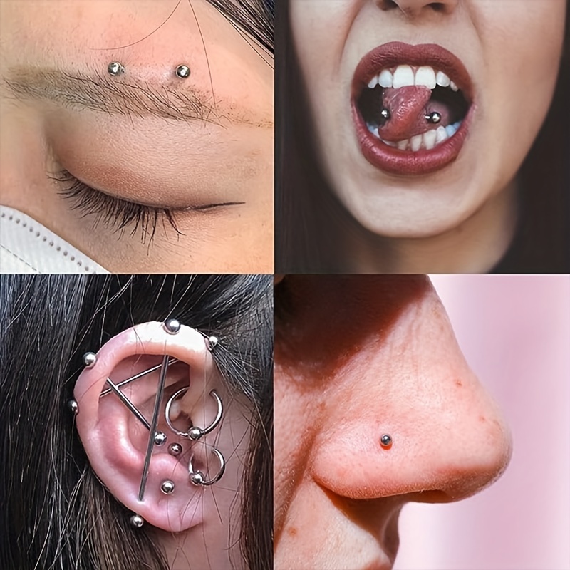 118/119pcs Body Piercing Kit Nose Lip Tongue Tragus Daith Eyebrow  Industrial Barbell Belly Button Rings Body Piercing Tools