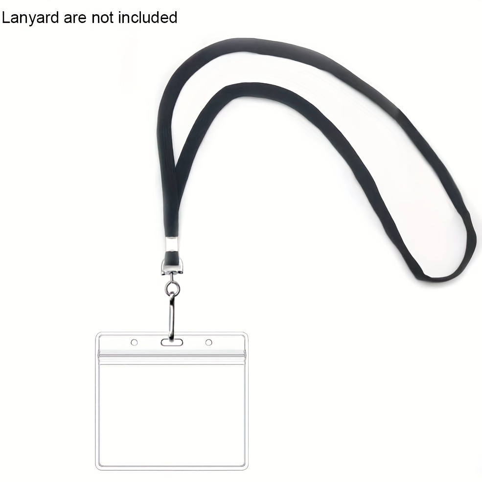 Clear Horizontal Name & ID Badge Holder with Lanyard