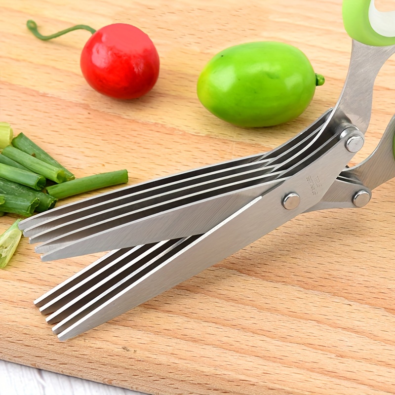 Scissors + Peeler Herb Scissors, Sea Moss, Chili, Scallions, Paper,  Shredded Ginger Multipurpose 5-blade Kitchen Herb Shears Herb Cutter With  Safety Cover And Cleaning Comb For Chopping Basil Chive Parsley - Temu