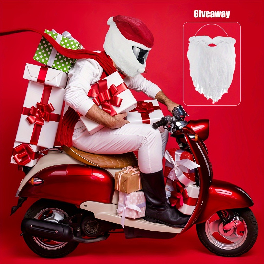Weihnachts-motorrad-helmüberzug „send Mustache“ – Weihnachts-weihnachtsmann- helmüberzug Motorradhelm – Lustige Fahrten, Rot, Weiß - Auto - Temu Germany