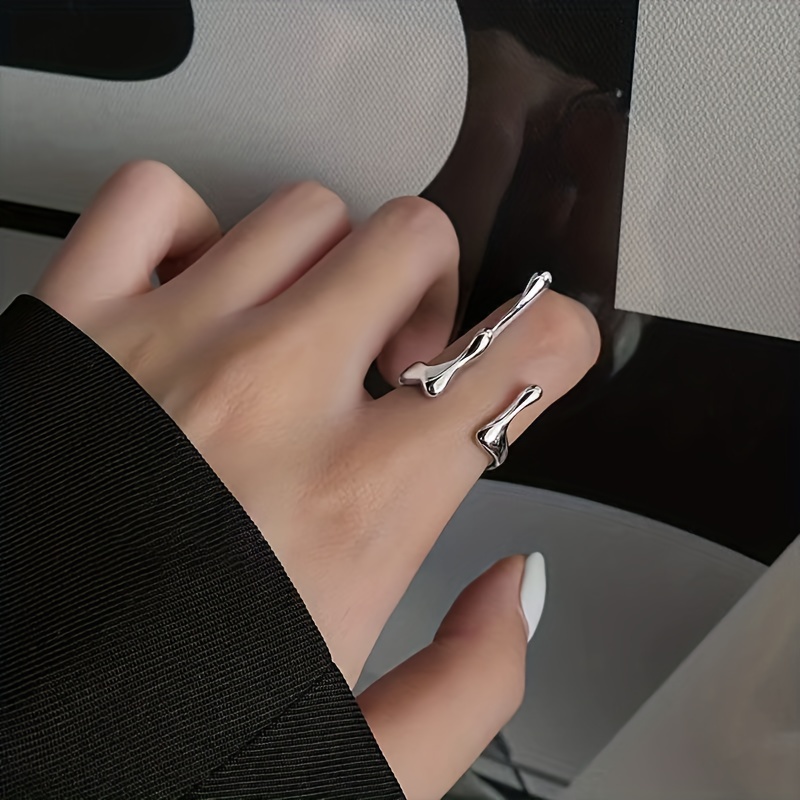 The Karma Twins Ring Set Liquid Metal Jewelry Liquid Metal Ring Y2K Rings  Irregular Ring Liquid Ring Drip Ring Bague Qui Fond 