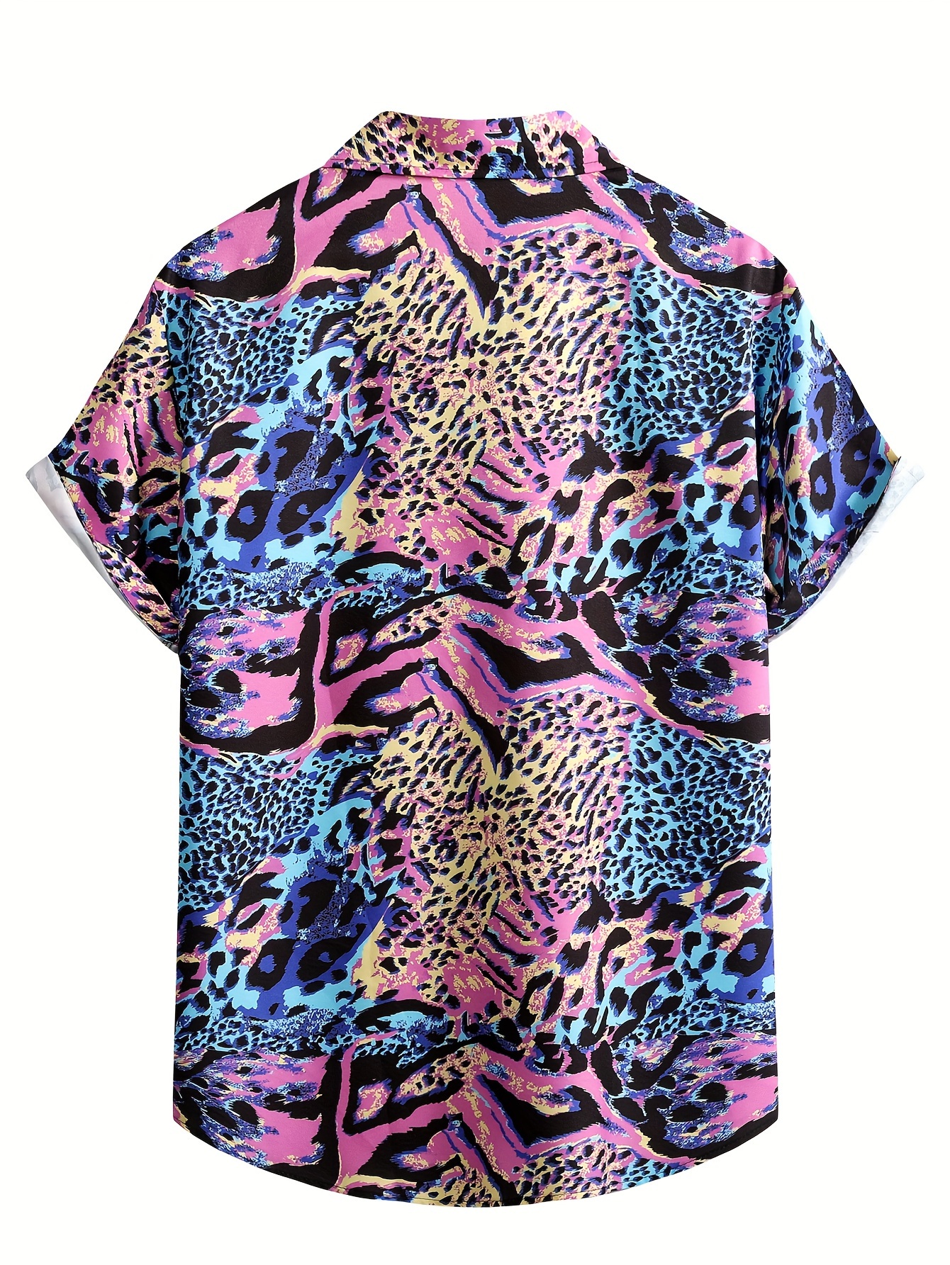 1pc camisa manga corta hombre verano estampado leopardo - Temu Spain, image size:800x1066