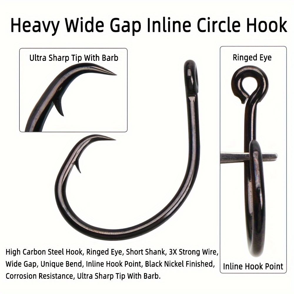 Barbed Hooks, Carbon Steel Eyed Sea Fish Hooks, Carp Circle Hooks