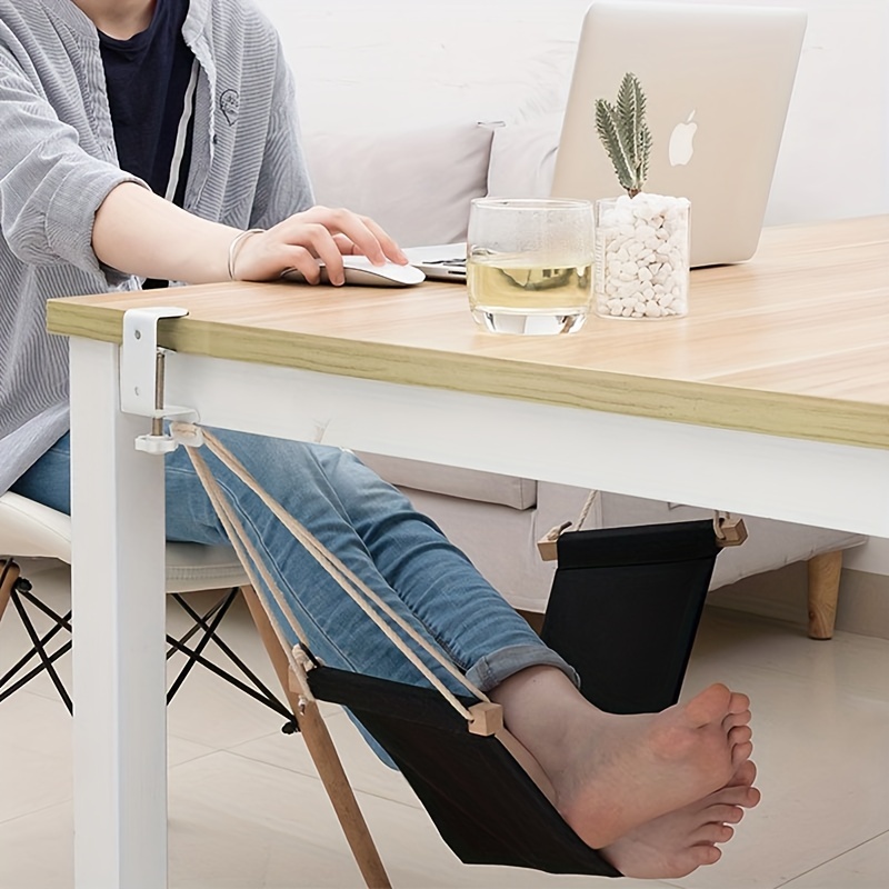 iMissiu Foot Hammock Under Desk Footrest | Adjustable Office Foot Rest  Under Desk Hammock | Portable Desk Feet Hammock with Headphones Holder  (Black)