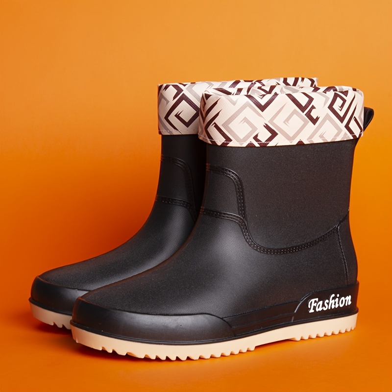 Women's Stylish Waterproof Medium Tube Rain Boots