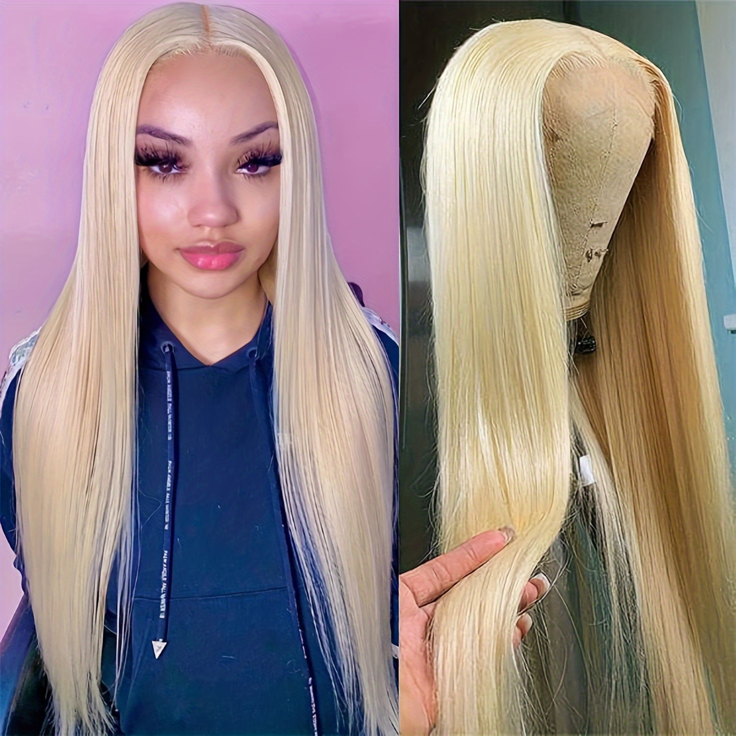 613 Lace Front Wigs Human Hair Straight 13x4 Pre Plucked Blonde Hd