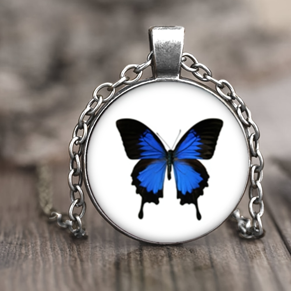 Blue butterfly on sale choker necklace