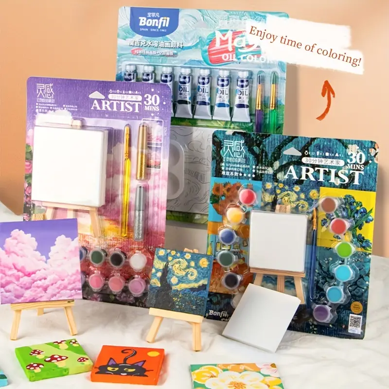 Children's Painting Art Set Non toxic Labeled Colors And - Temu
