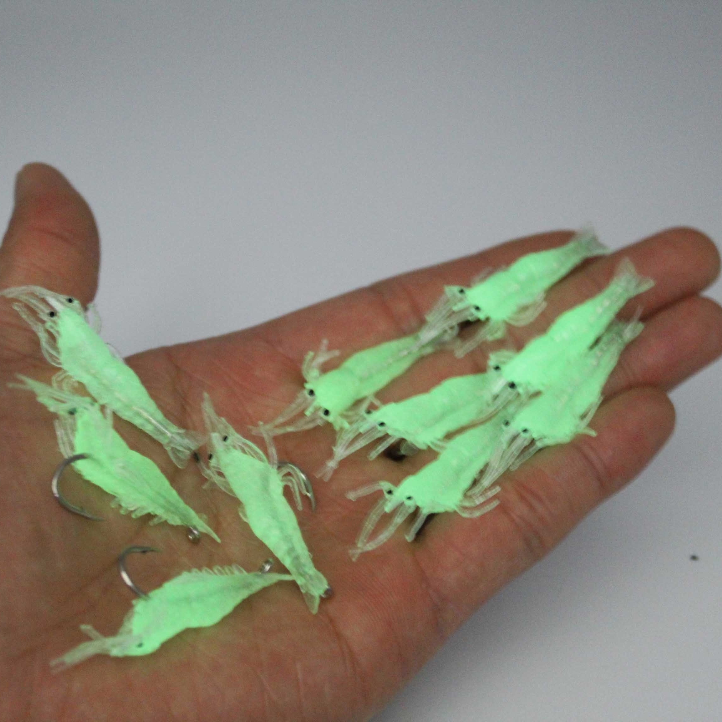 10pcs Glow In The Dark Shrimp Design Fishing Lure