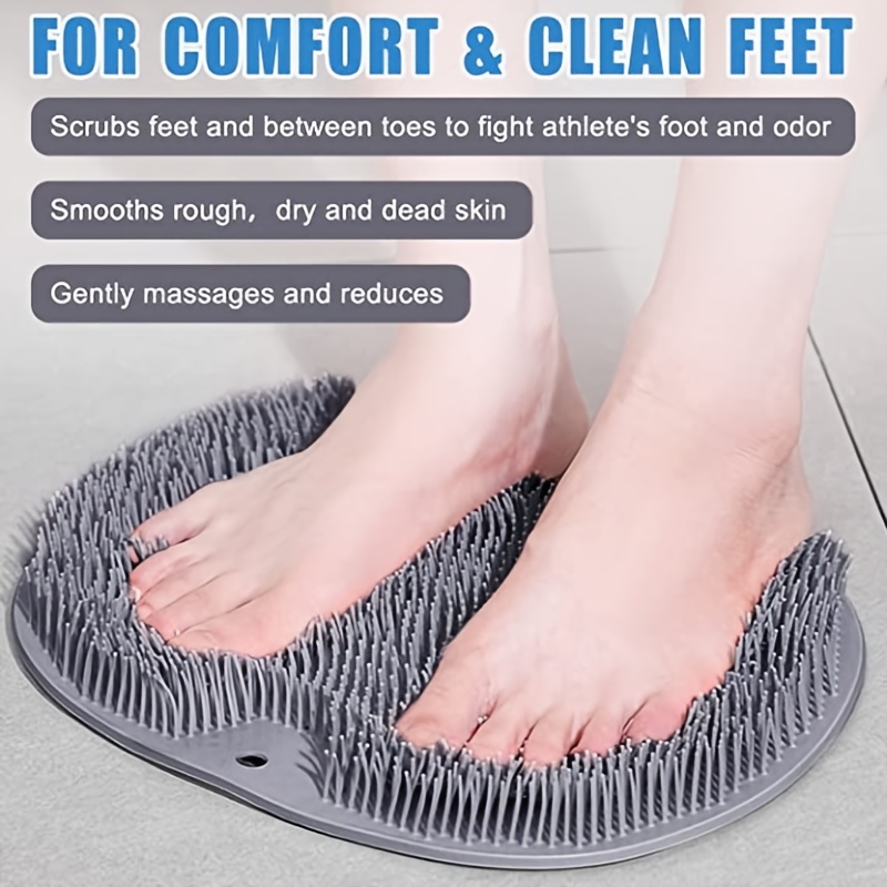 Shower Foot Massager Scrubber Mat, Foot Scrubber For Use In Shower With  Non-slip Suction Cups Soothe Achy Feet(light Blue)