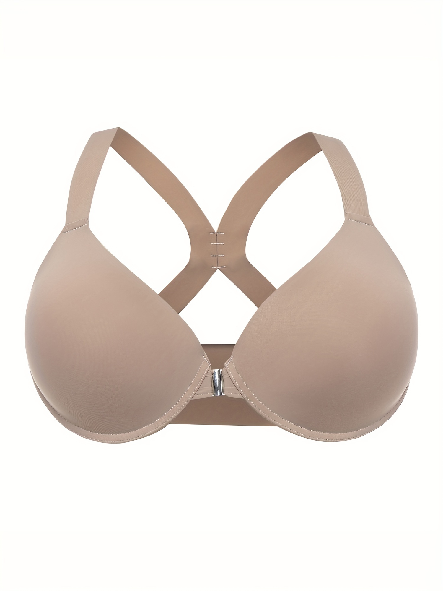 Women's Simple Bra Plus Size Lightly Lined Racer Back Front - Temu