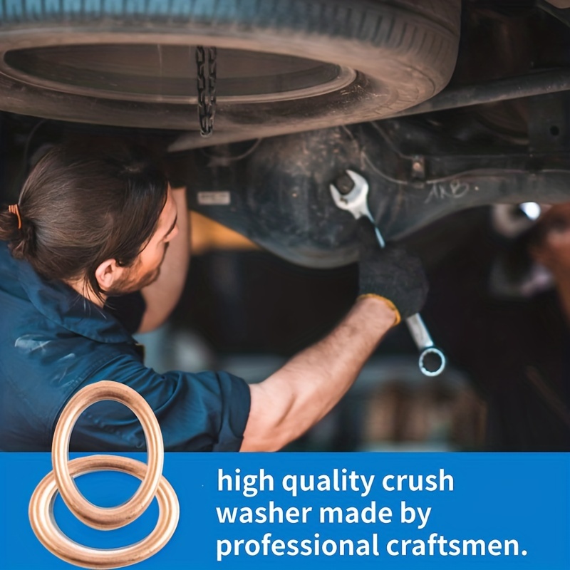 Automotive Metric Oil Drain Plug Gasket Crush Washer Set 17 - Temu