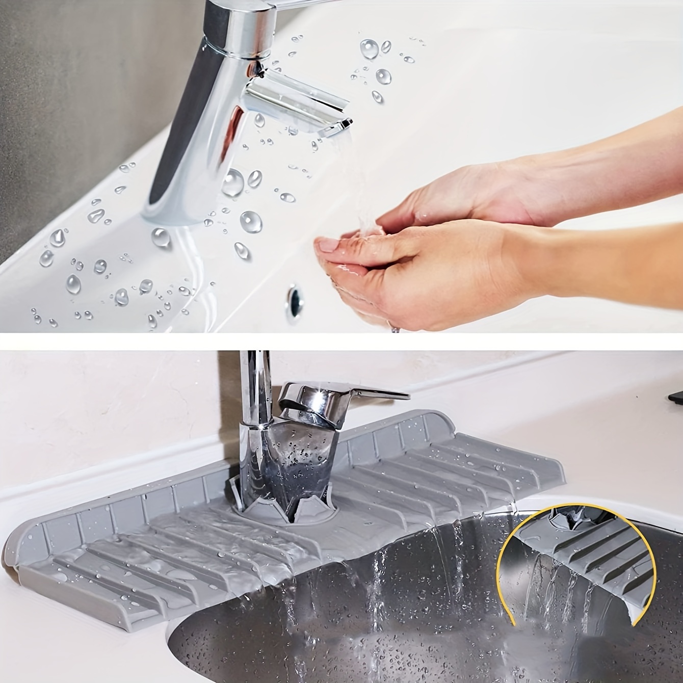 Faucet Drain Mat, Kitchen Sink Splash Guard, Diatom Mud Faucet Handle Drip  Tray, Non-slip Kitchen Protective Gadget, Sink Accessories - Temu