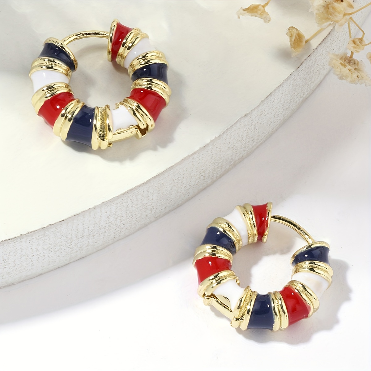 Exclusive Copper Painting Enamel Earrings for Women