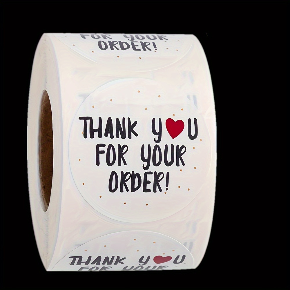 

500pcs 1-inch 'thank You For Your Order' Stickers - White Labels For Business Packaging & Customer Appreciation