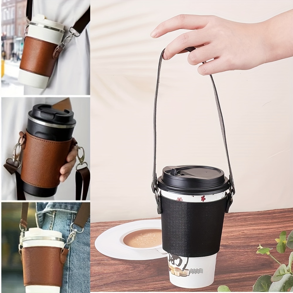 1Pc Waterproof Portable Coffee Cup Carrier Bag, Cloth Cup Cover Holder For  Milk Tea Juice Bottle,Outdoor Travel Small Handbag 