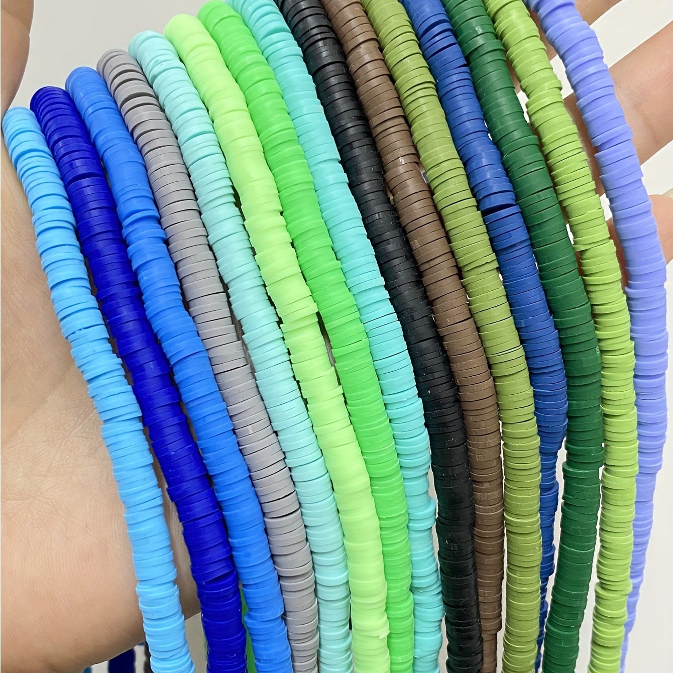 Rainbow 10 Colors 10 Strands Polymer Clay Beads For Jewelry - Temu