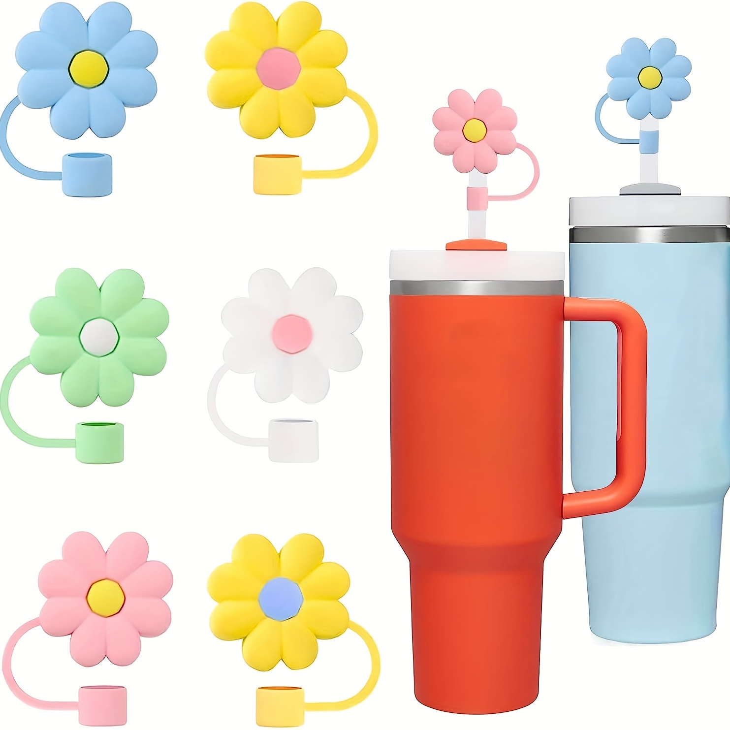 Simple Modern Accessory Straw Cap Topper Water Bottle Tumbler Cup Drink Cover  Simple Modern Dust Cover Straw Tumbler Cover Daisy Straw Cover 