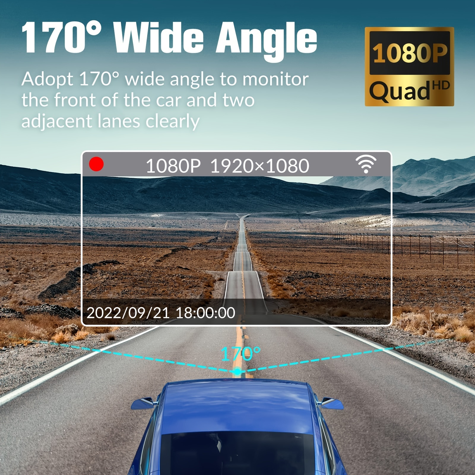 1080p Full Hd Dash Camera Cars 170°wide Angle Dashboard - Temu