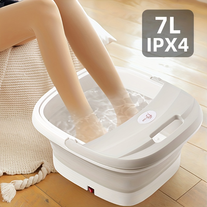 Collapsible Foot Spa Bath Massager With Heat Bubbles - Temu