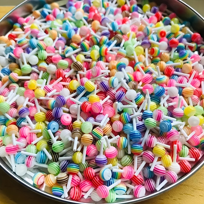 Buy 60 Pieces Slime Charms Mixed Candy, Resin Candy Dish Lollipop